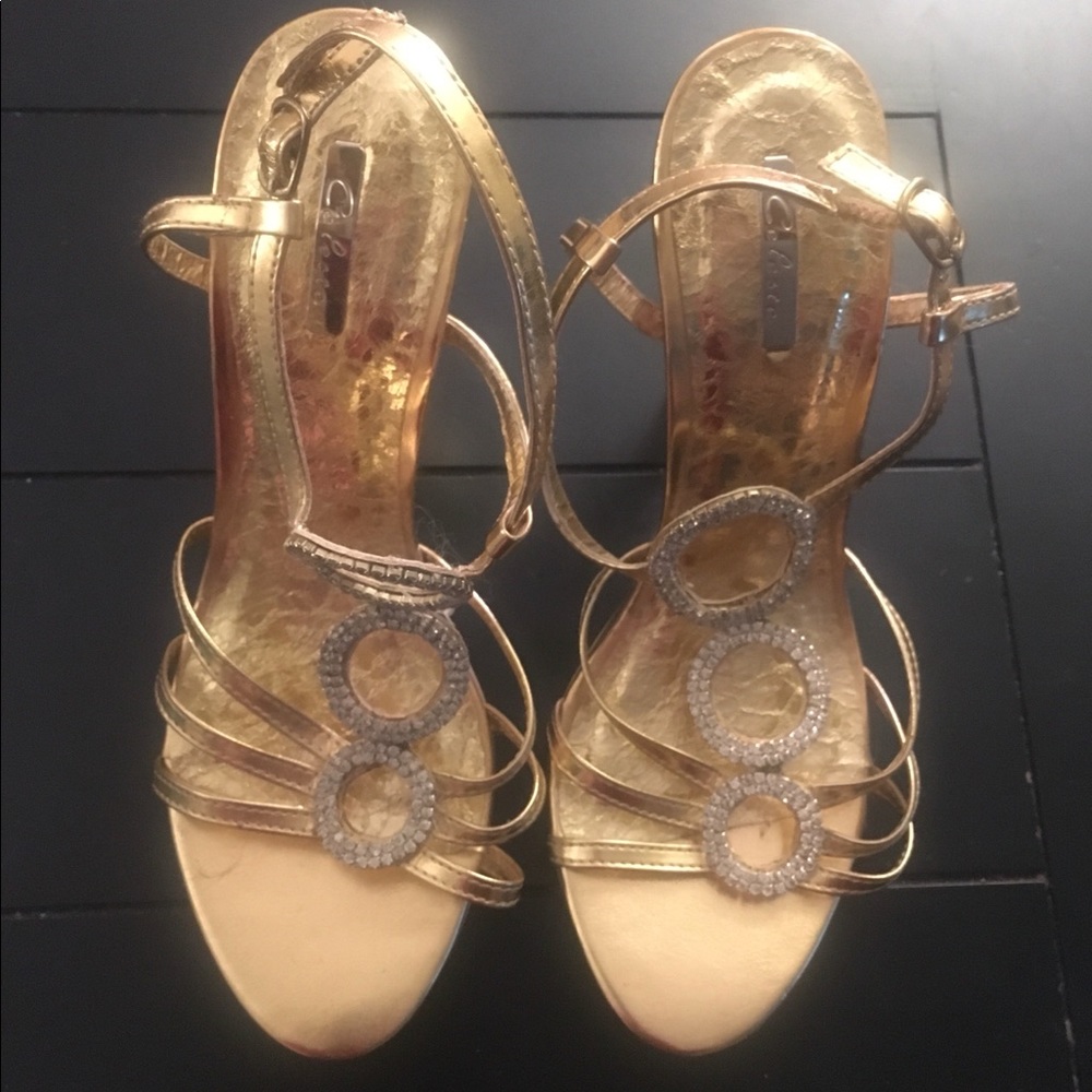 Celeste Gold Strappy Heels